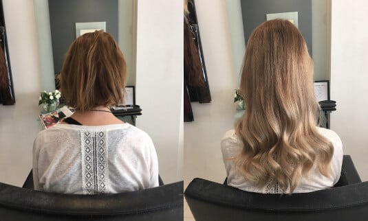 Clip in hair extensions Brisbane, before and after 01