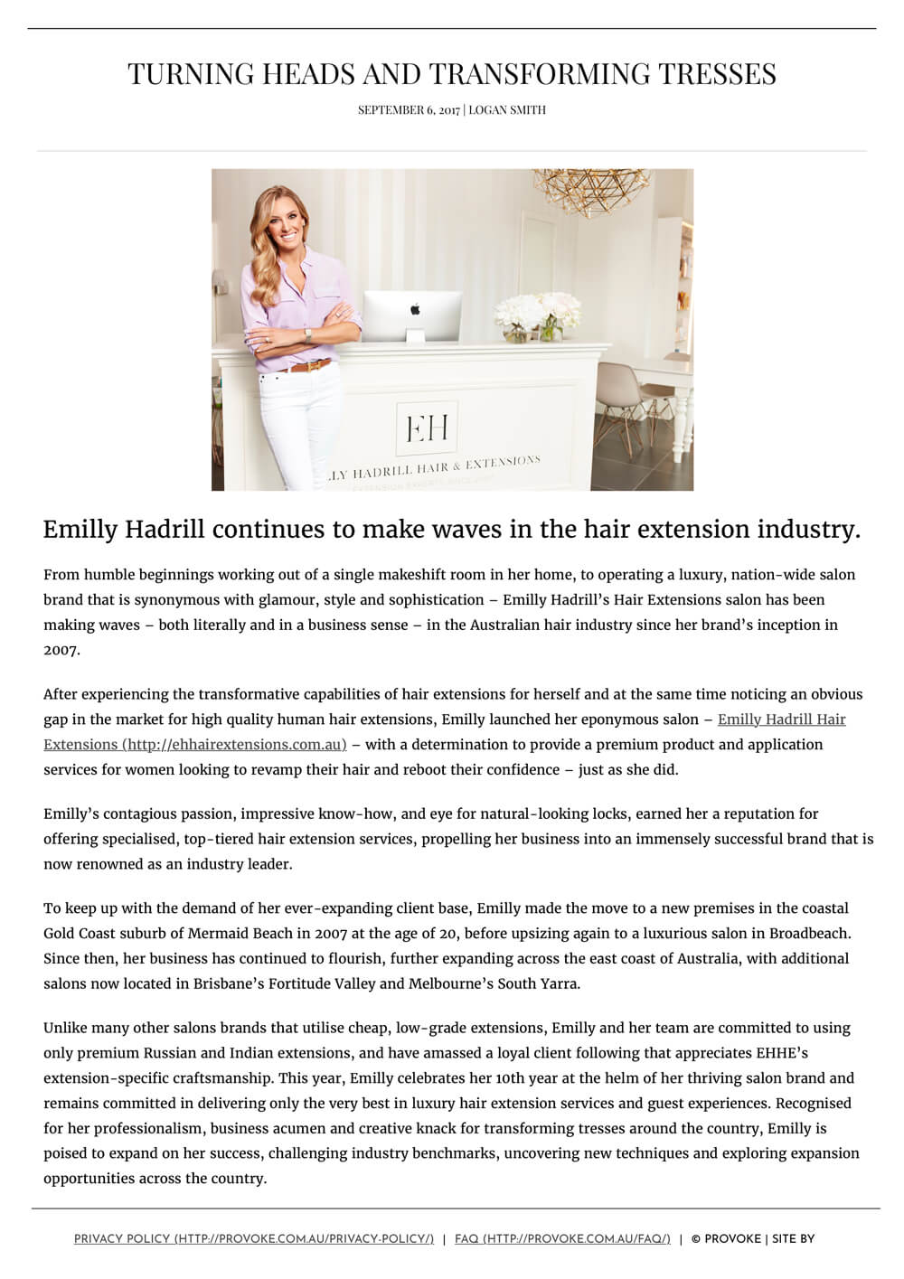 Provoke | Emilly Hadrill: Hair Extensions in Gold Coast, Brisbane, Melbourne & Sydney | 4